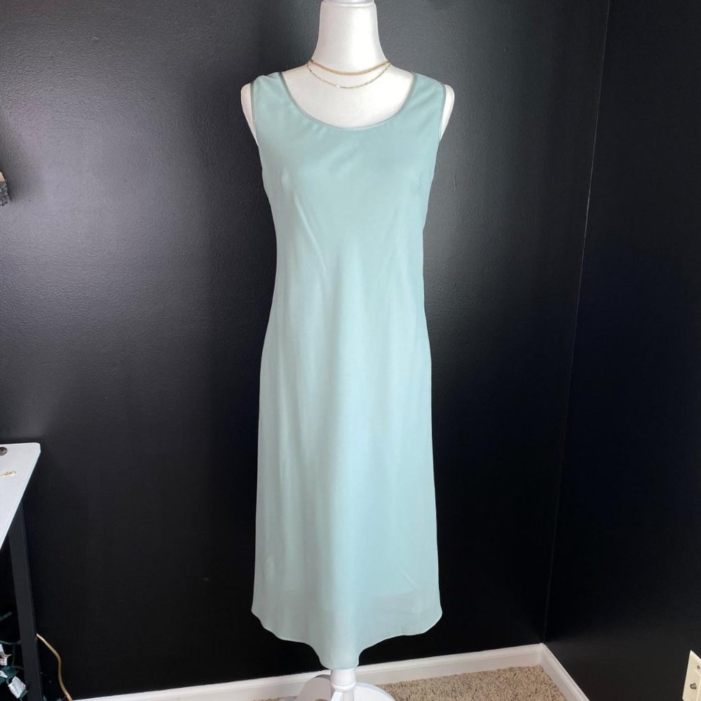 Sage Green Cottagecore Shift A-Line Midi Dress